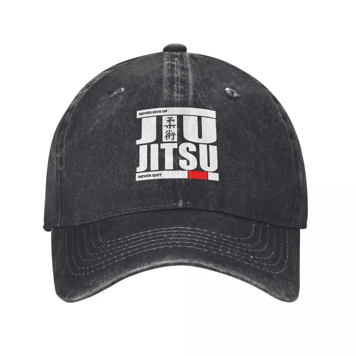 Jiu Jitsu Never Quit Denim Streetwear Baseball Cap