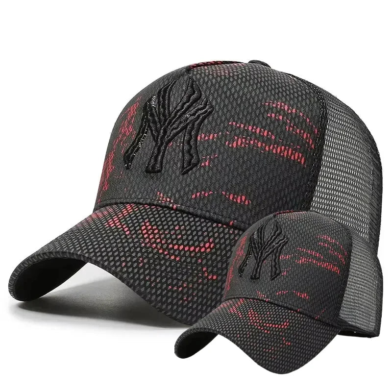Korean Letter Breathable Mesh Duckbill Baseball Cap