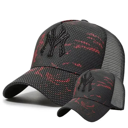 Korean Letter Breathable Mesh Duckbill Baseball Cap