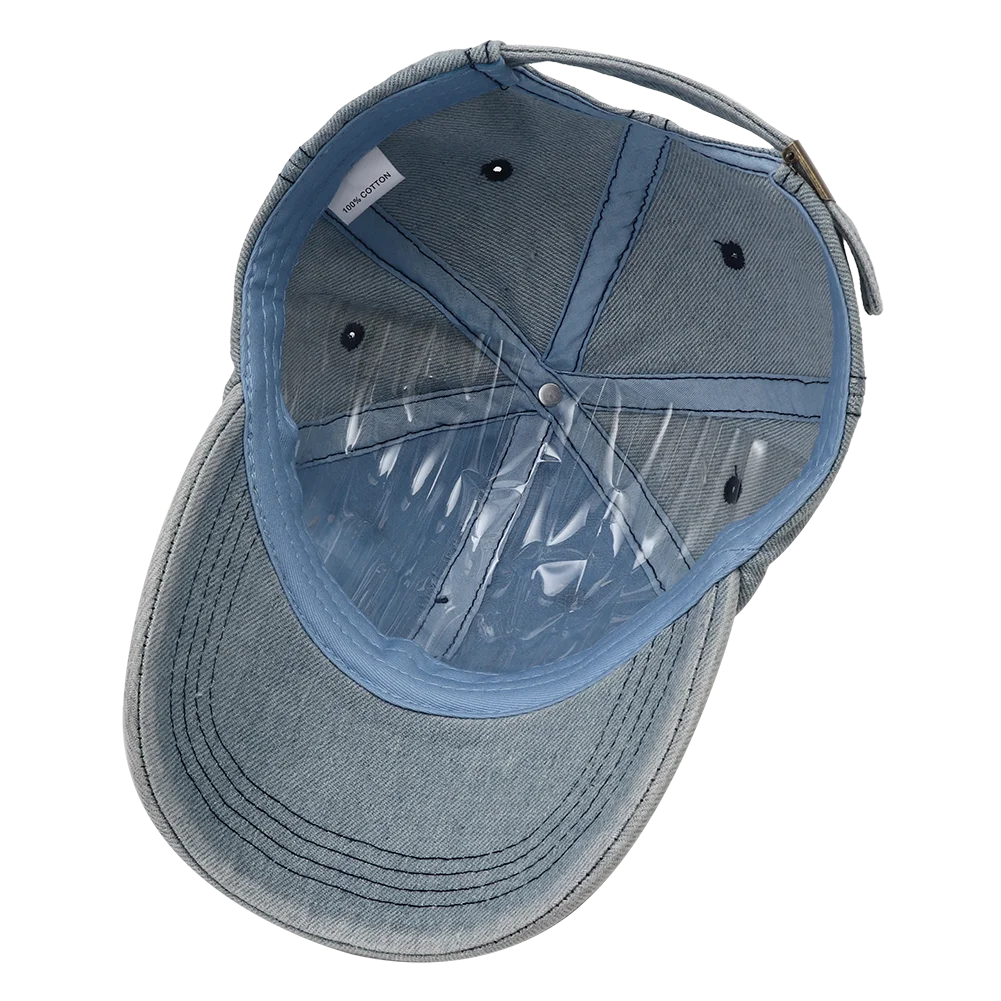 Solid Washed Denim Baseball Cap
