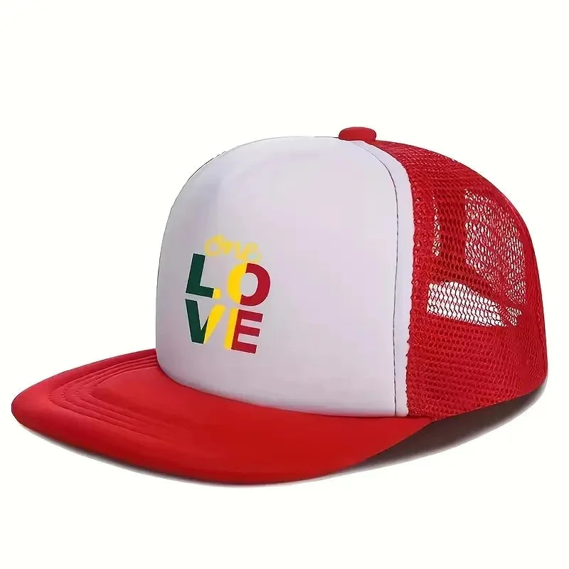 Letter Print Mesh Baseball Cap Unisex