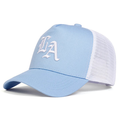 Unisex LA Letter Embroidery Baseball Net Caps
