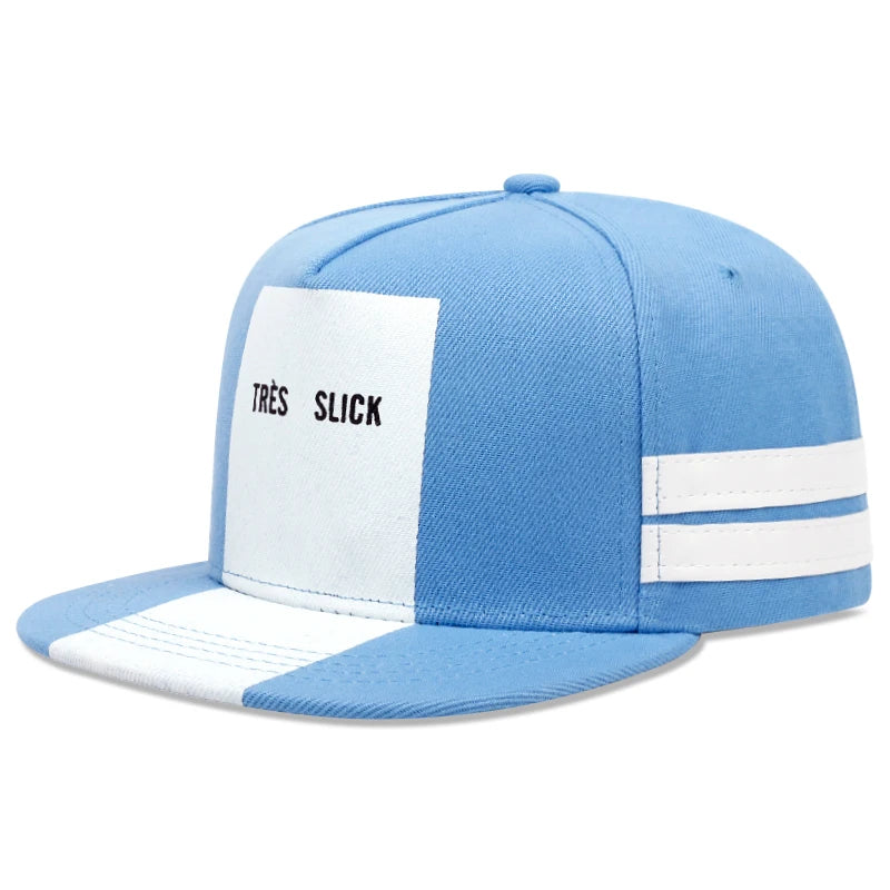 TRES SLICK Striped Flat Edge Baseball Hat