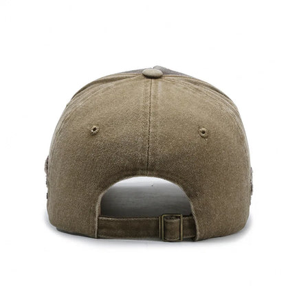 Vintage Letter Embroidery Cow Baseball Cap Unisex