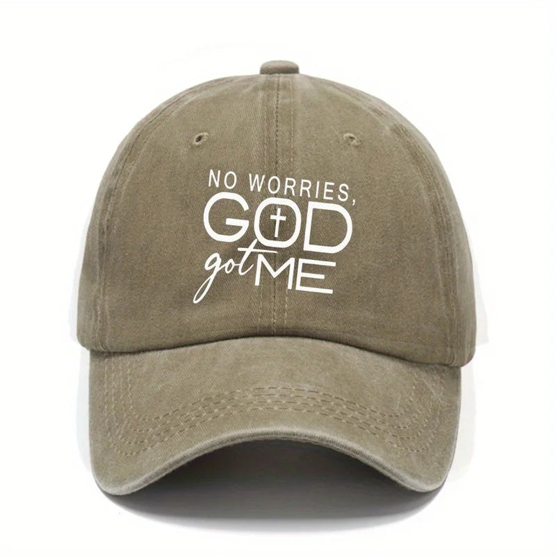 God Got Me Christian Distressed Washed Baseball Cap
