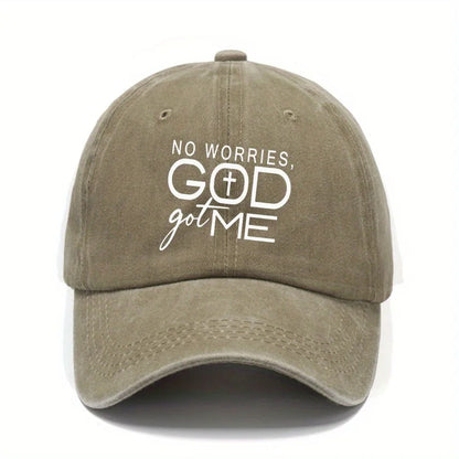 God Got Me Christian Distressed Washed Baseball Cap