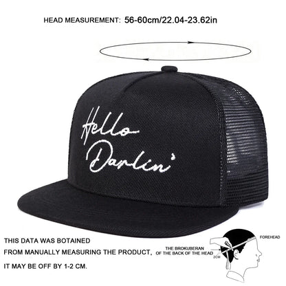 Hello Darlin Embroidery Adjustable Outdoor Snapback Cap
