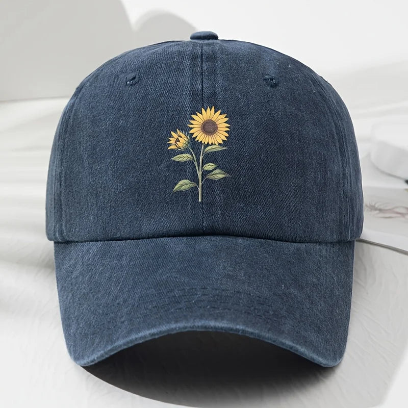 Retro Sunflower Pattern Dad Baseball Hat