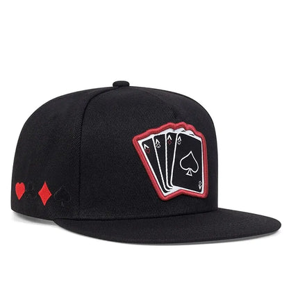 Playing Card Embroidered Snapback Cap