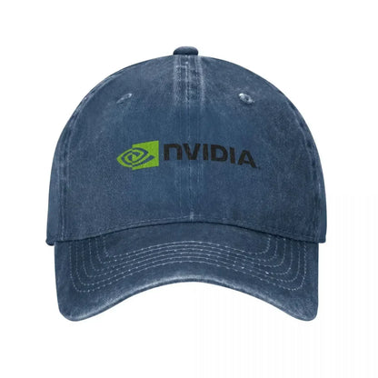 Vintage Nvidia Distressed Denim Snapback Baseball Cap