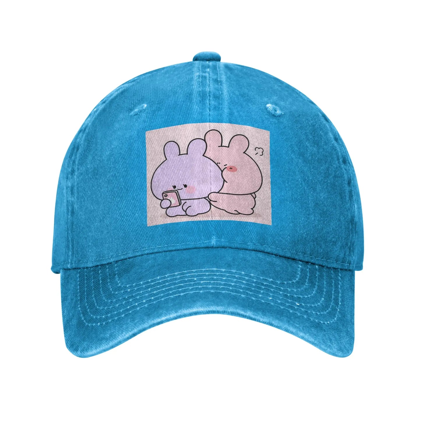 Asamimichaan Washed Denim Casual Adjustable Baseball Cap