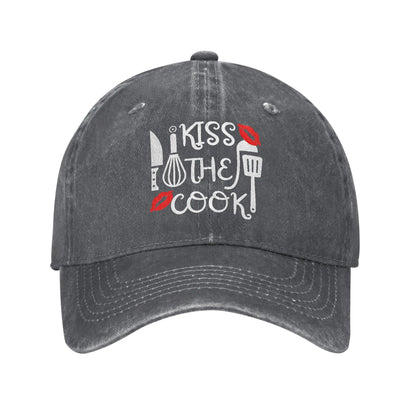 Kiss The Cook Funny Quote Cotton Baseball Cap