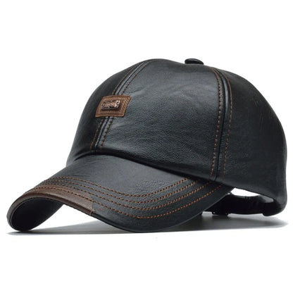 Leather Hip Hop Snapback Cap