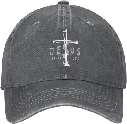 Jesus Saved My Life Cross Christian Baseball Cap