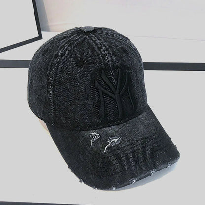 Unisex Letter Embroidery Washed Cowboy Baseball Caps