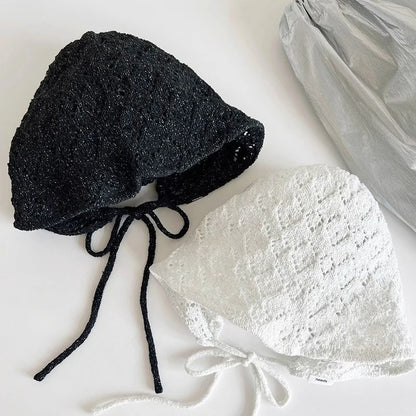Korean Style Lace Up Breathable Women Bucket Hat