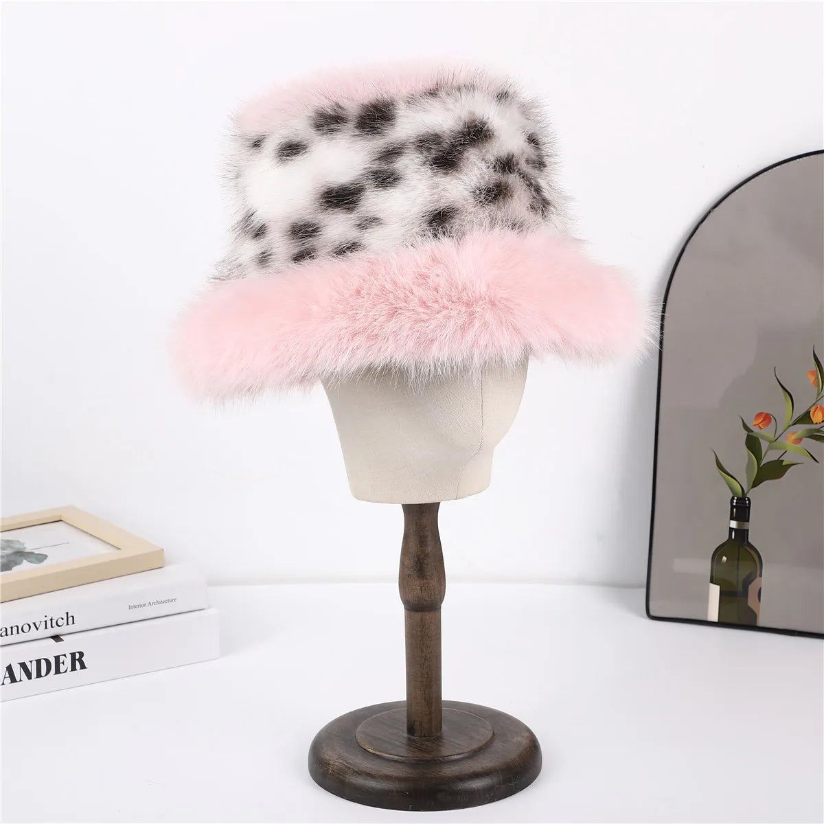 Women Fox Fur Winter Bucket Hat