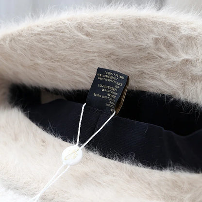 Warm Rabbit Fur Knitted Winter Bucket Hat