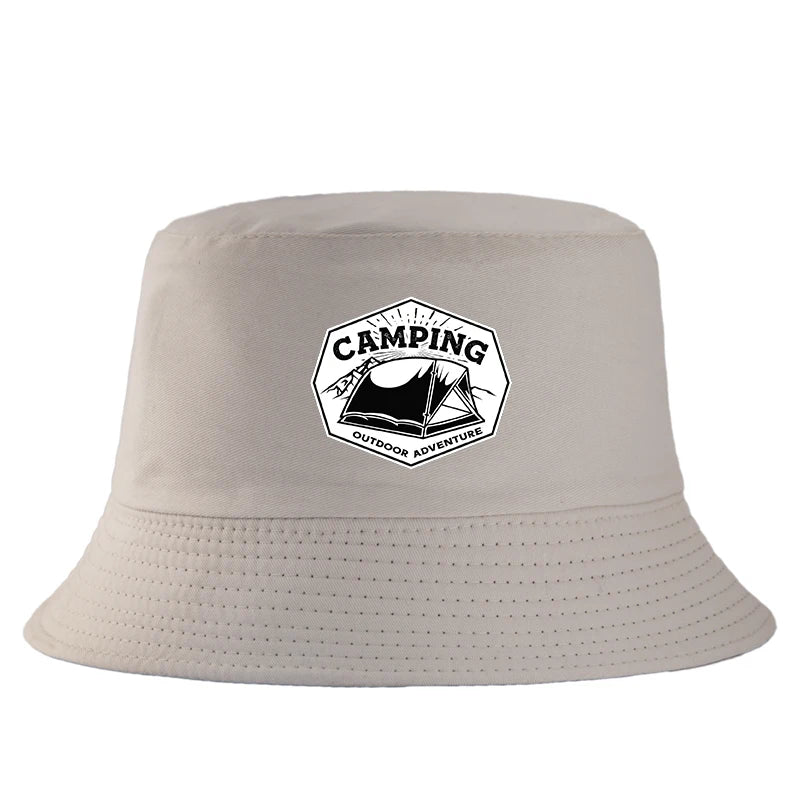Camping Outdoor Adventure Print Reversible Hiking Bucket Hat