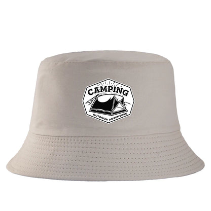 Camping Outdoor Adventure Print Reversible Hiking Bucket Hat
