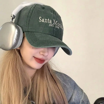Face Slimming Letter Embroidered Baseball Cap