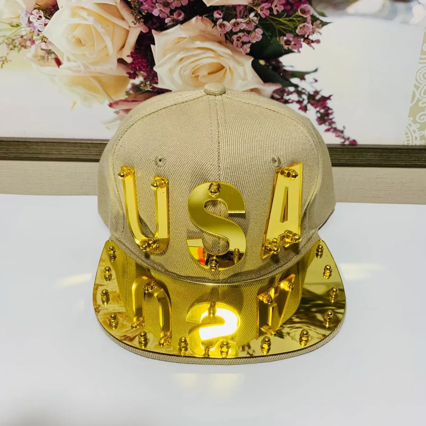 Mirror Letter Hip Hop Snapback Cap