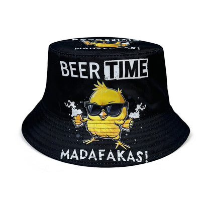 Beer Time Duck Graphic Bucket Hat