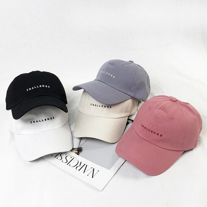 Challenge Letter Soft Cotton Baseball Cap