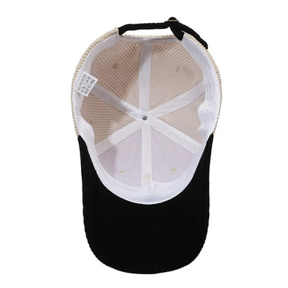 Unisex Corduroy “Wonder” Embroidered Snapback Cap