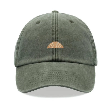 Croissant Printing Retro Washed Leisure Baseball Cap