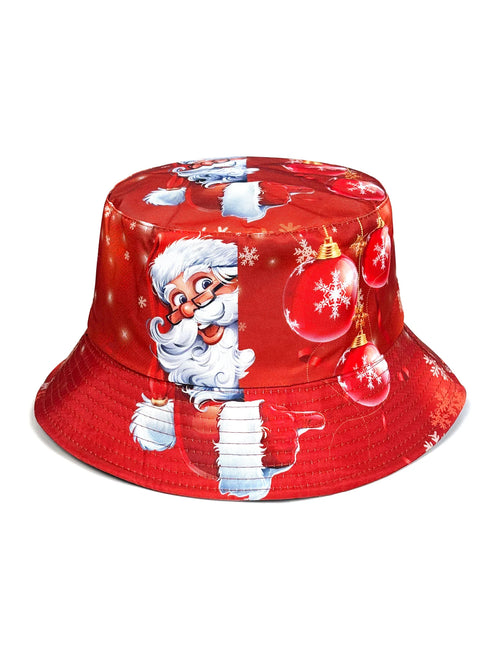Christmas Santa Snowflake Reversible Bucket Hat