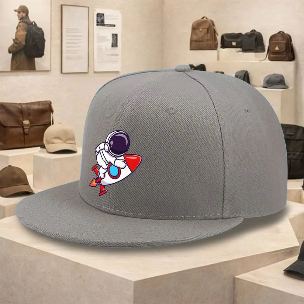 Astronaut Rocket Ride Flat Brim Snapback Cap