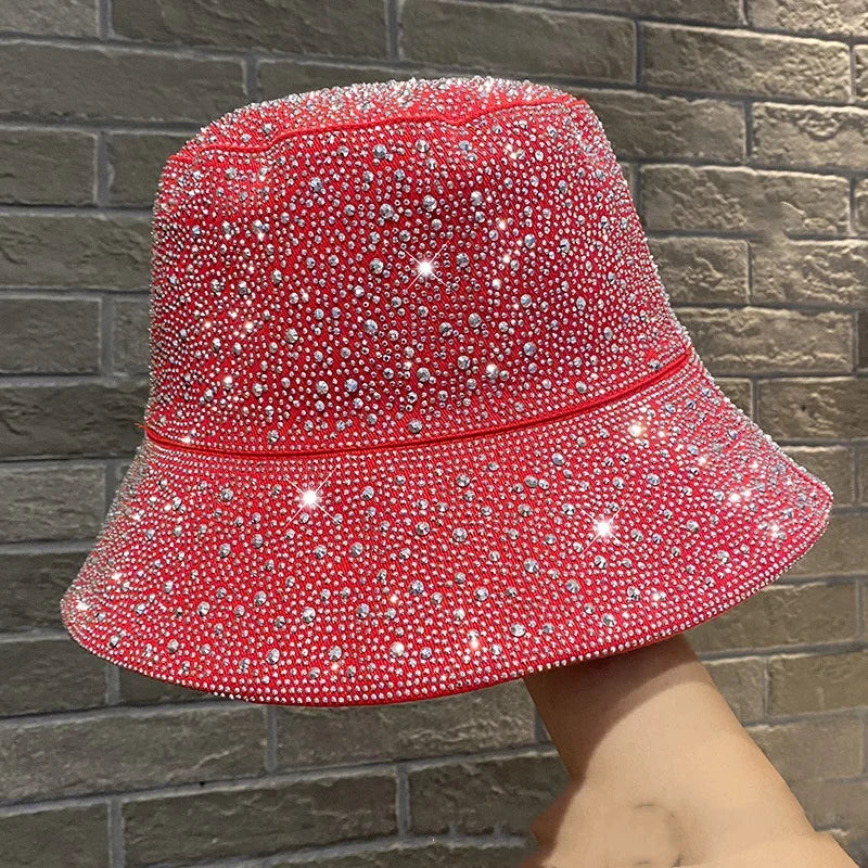 Rhinestone Star Flat Top Bucket Hat