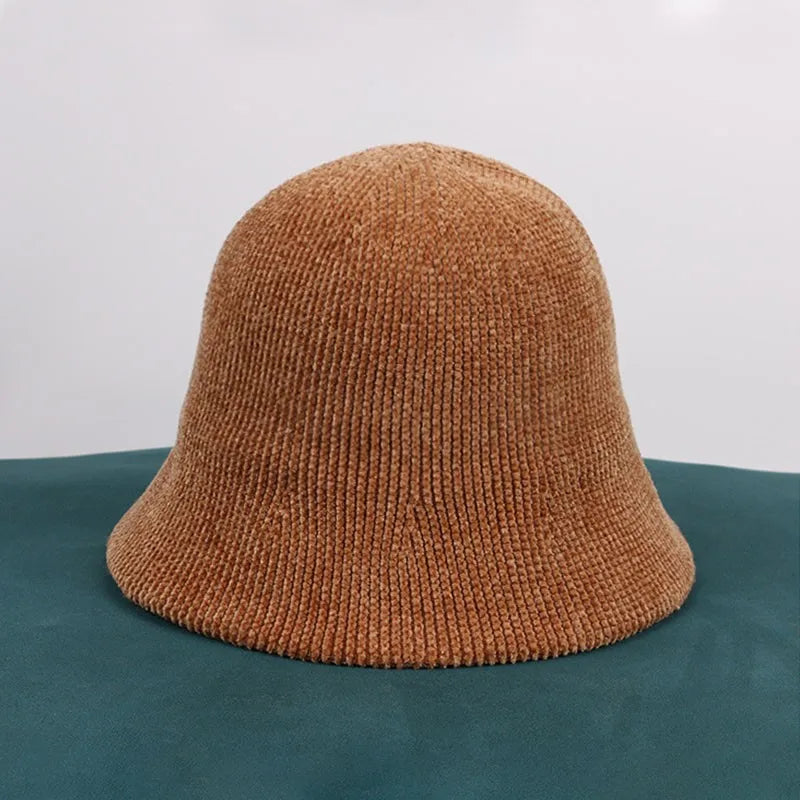 Chenille Knitted Warm Winter Bucket Hat