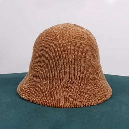 Chenille Knitted Warm Winter Bucket Hat