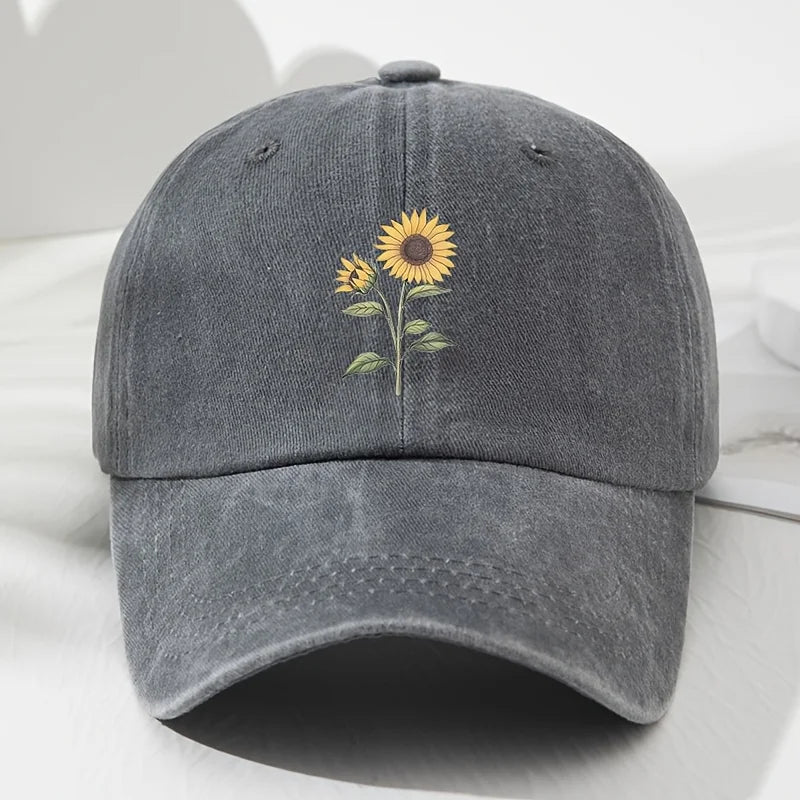 Retro Sunflower Pattern Dad Baseball Hat
