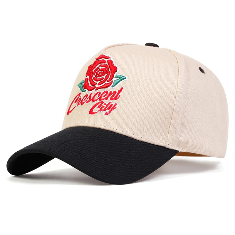Unisex Rose Letter Embroidery Baseball Caps