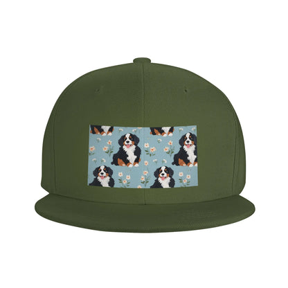 Cute Bernese Mountain Dog Cartoon Pattern Snapback Cap