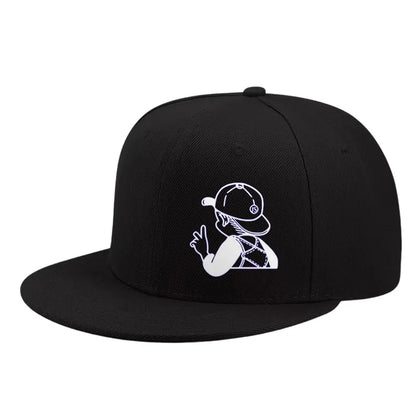 Cartoon Boy Peace Sign Snapback Cap