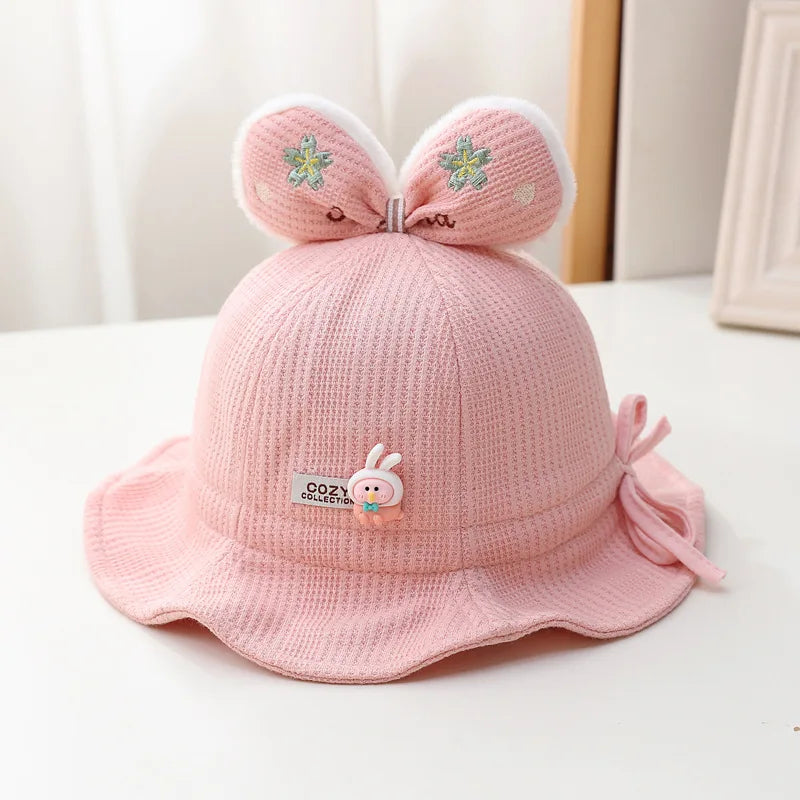 Princess Ruffle Bow Rabbit Baby Bucket Hat