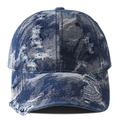 Vintage Distressed Denim Hip Hop Streetwear Baseball Cap