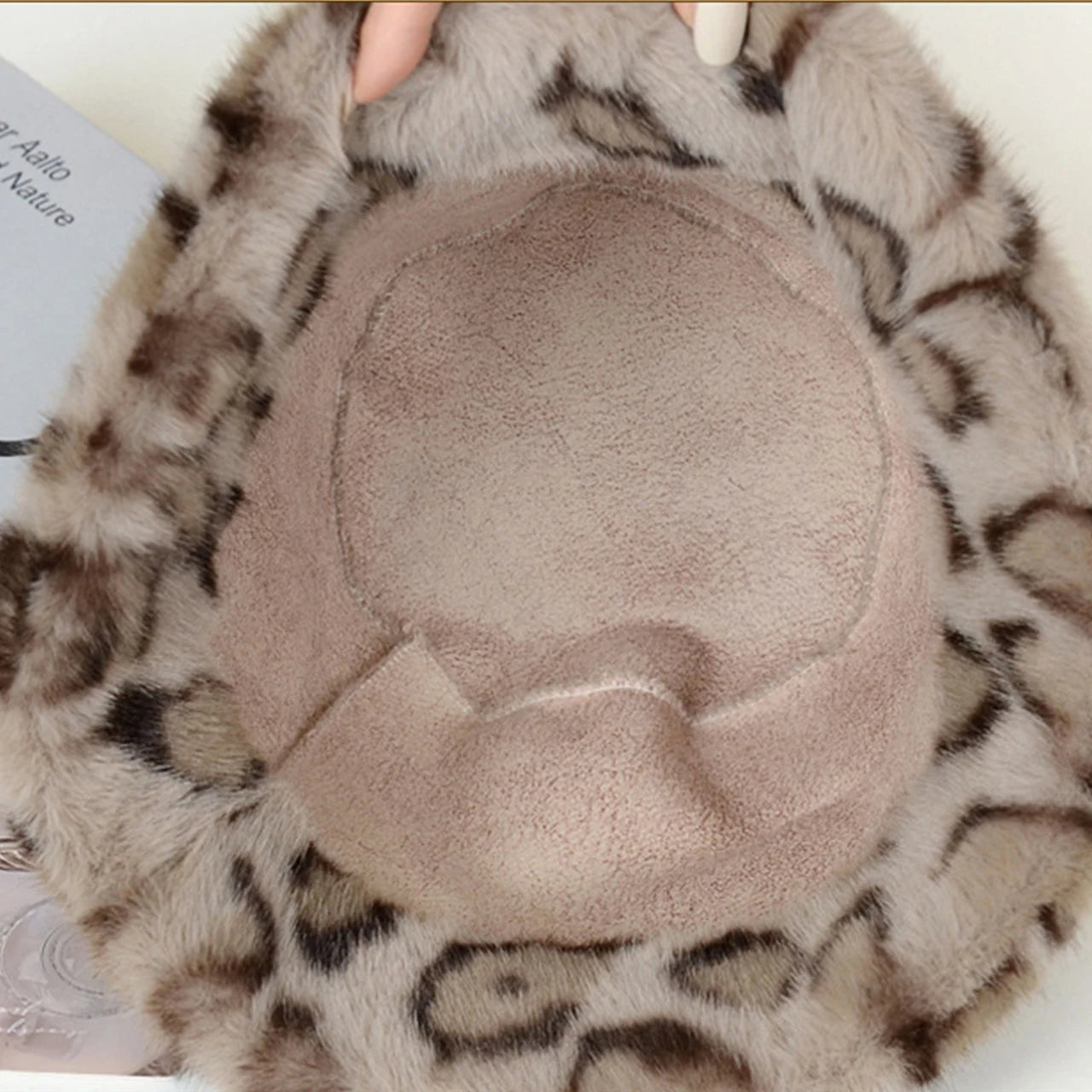 Vintage Leopard Plush Fur Winter Bucket Hat