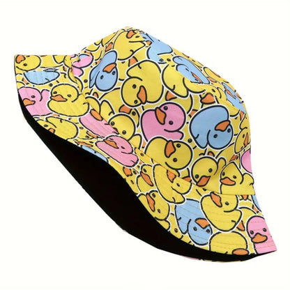 Yellow Duck Reversible Cartoon Bucket Hat