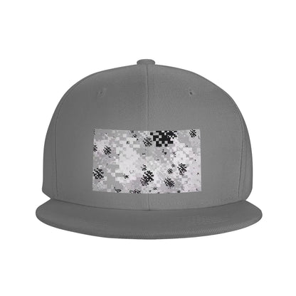 Black White Camouflage Pattern Snapback Cap