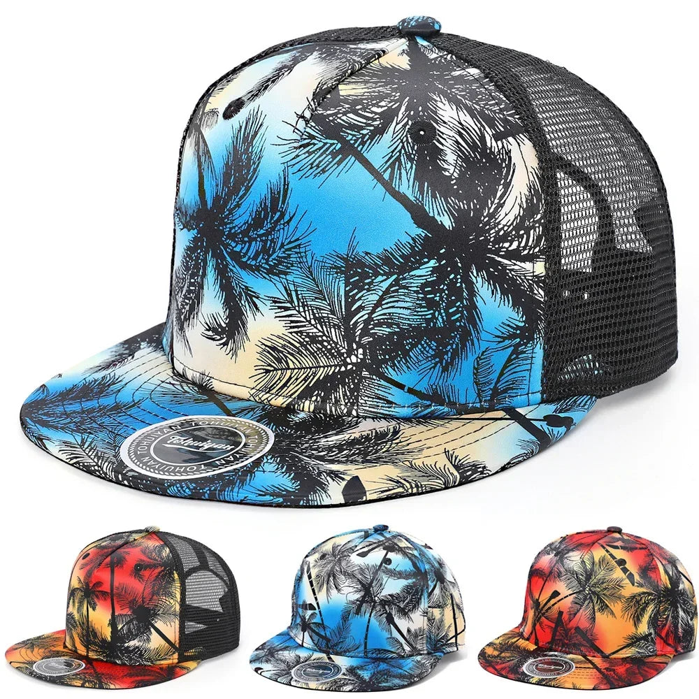 Hawaiian Coconut Tree Quick Dry Snapback Cap