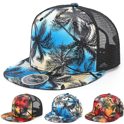 Hawaiian Coconut Tree Quick Dry Snapback Cap