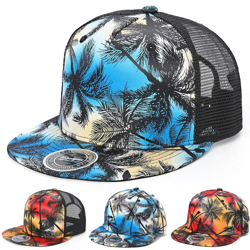 Hawaiian Coconut Tree Quick Dry Snapback Cap
