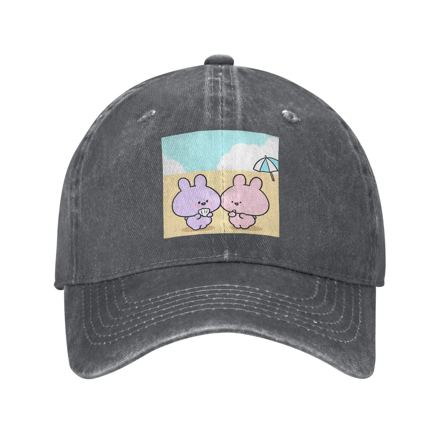 Asamimichaan Washed Denim Adjustable Baseball Cap