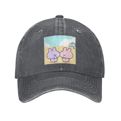 Asamimichaan Washed Denim Adjustable Baseball Cap
