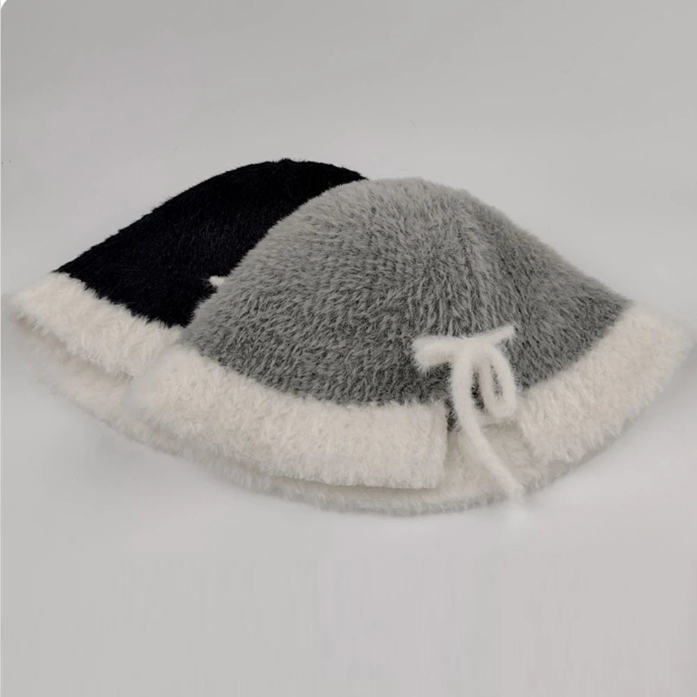 Korean Fluffy Thickened Winter Ear-Protection Plush Bucket Hat